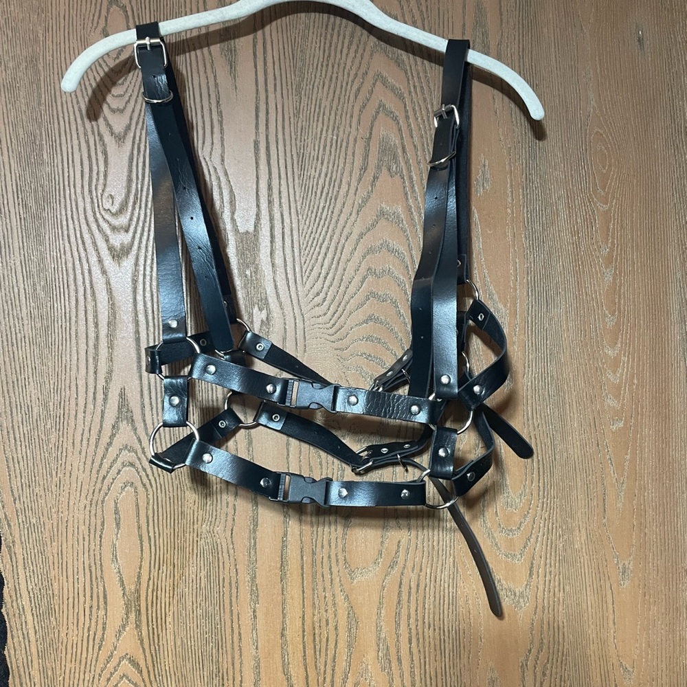 Black Leather Harness Bag